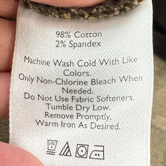 EUC Women's EDDIE BAUER Herringbone Wide Leg Dress Pants Brown/Tan | Size 14 - Picture 10 of 12